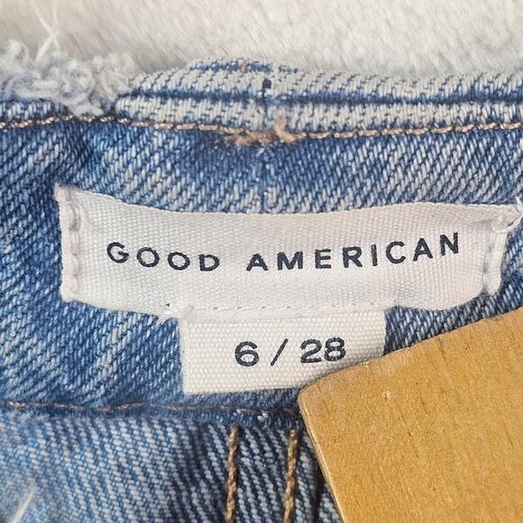 Good American jeans womens 6/28 Split Hem button fly Straight Leg Denim - Picture 8 of 14
